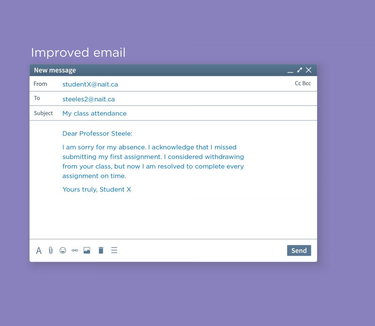 on your email or at your email